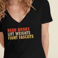 Read Books Lift Weights Fight Fascists Reading Humor Women's Jersey Short Sleeve Deep V-Neck Tshirt Read Books Lift Weights Fight Fascists Reading Humor Women's Jersey Short Sleeve Deep V-Neck Tshirt