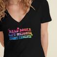 Read Books Lift Weights Fight Fascists Tie Dye Men Women Women's Jersey Short Sleeve Deep V-Neck Tshirt Read Books Lift Weights Fight Fascists Tie Dye Men Women Women's Jersey Short Sleeve Deep V-Neck Tshirt