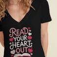 Read Your Cute Heart Out Teacher Librarian Love Reading Book Women's Jersey Short Sleeve Deep V-Neck Tshirt Read Your Cute Heart Out Teacher Librarian Love Reading Book Women's Jersey Short Sleeve Deep V-Neck Tshirt