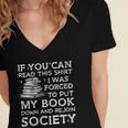 If You Can Read This I Was Forced To Put My Book Down Reader Women's Jersey Short Sleeve Deep V-Neck Tshirt If You Can Read This I Was Forced To Put My Book Down Reader Women's Jersey Short Sleeve Deep V-Neck Tshirt