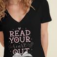 Read Your Heart Out Book Adventures In Pages Women's Jersey Short Sleeve Deep V-Neck Tshirt