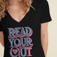 Read Your Heart Out Cute Teacher Reading Book Love Bookworm Women's Jersey Short Sleeve Deep V-Neck Tshirt Read Your Heart Out Cute Teacher Reading Book Love Bookworm Women's Jersey Short Sleeve Deep V-Neck Tshirt