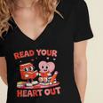 Read Your Heart Out Valentine Reading Book Girl Kid Teacher Women's Jersey Short Sleeve Deep V-Neck Tshirt Read Your Heart Out Valentine Reading Book Girl Kid Teacher Women's Jersey Short Sleeve Deep V-Neck Tshirt