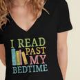 I Read Past My Bedtime Book Quote Humor Women's Jersey Short Sleeve Deep V-Neck Tshirt