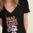 Read S'More Books Camping Outdoors Travel Campfire Smores Women's Jersey Short Sleeve Deep V-Neck Tshirt Read S'More Books Camping Outdoors Travel Campfire Smores Women's Jersey Short Sleeve Deep V-Neck Tshirt