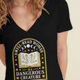 A Well Read Woman Is A Dangerous Creature For Book Lovers Women's Jersey Short Sleeve Deep V-Neck Tshirt A Well Read Woman Is A Dangerous Creature For Book Lovers Women's Jersey Short Sleeve Deep V-Neck Tshirt