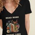 Read More Worry Less Book Lovers Motivational Quote Bookish Women's Jersey Short Sleeve Deep V-Neck Tshirt Read More Worry Less Book Lovers Motivational Quote Bookish Women's Jersey Short Sleeve Deep V-Neck Tshirt