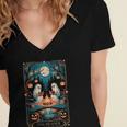The Reader Bookish Cute Spooky Ghost Reading Book Tarot Card Women's Jersey Short Sleeve Deep V-Neck Tshirt The Reader Bookish Cute Spooky Ghost Reading Book Tarot Card Women's Jersey Short Sleeve Deep V-Neck Tshirt