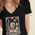 The Reader Tarot Card Shirt Bird Book Lover Bookworm Women's Jersey Short Sleeve Deep V-Neck Tshirt The Reader Tarot Card Shirt Bird Book Lover Bookworm Women's Jersey Short Sleeve Deep V-Neck Tshirt