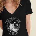 Take Me To Your Readers Book Lover Reading Bookworm Women's Jersey Short Sleeve Deep V-Neck Tshirt