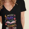 Reading 6 7 Meme Six Seven Cozy Book Lover Teacher Women's Jersey Short Sleeve Deep V-Neck Tshirt
