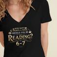 Reading 6–7 Teacher Librarian English Book Lover Quote Women's Jersey Short Sleeve Deep V-Neck Tshirt