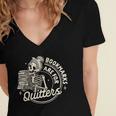 Reading Book Bookish Book Club Bookmarks Are For Quitters Women's Jersey Short Sleeve Deep V-Neck Tshirt