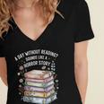 Reading Book Lover Humor For Readers And Bookworms Women's Jersey Short Sleeve Deep V-Neck Tshirt