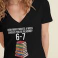 Reading Book Teacher 67 Six Seven Meme Women's Jersey Short Sleeve Deep V-Neck Tshirt Reading Book Teacher 67 Six Seven Meme Women's Jersey Short Sleeve Deep V-Neck Tshirt