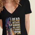 Reading Bookish Dragon Fantasy Women's Jersey Short Sleeve Deep V-Neck Tshirt
