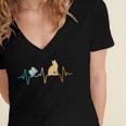 Reading Cat Heartbeat Book & Cat Lover Women's Jersey Short Sleeve Deep V-Neck Tshirt Reading Cat Heartbeat Book & Cat Lover Women's Jersey Short Sleeve Deep V-Neck Tshirt