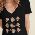 Reading Cupids Books Valentine's Day Teachers Book Lovers Women's Jersey Short Sleeve Deep V-Neck Tshirt