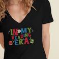In My Reading Era Read Book Librarian Teacher Men Women Kids Women's Jersey Short Sleeve Deep V-Neck Tshirt