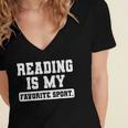 Reading Is My Favorite Sport Book Lover Reader Women's Jersey Short Sleeve Deep V-Neck Tshirt Reading Is My Favorite Sport Book Lover Reader Women's Jersey Short Sleeve Deep V-Neck Tshirt