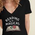 Reading Is Magical Book Lover Bookworm Librarian Library Day Women's Jersey Short Sleeve Deep V-Neck Tshirt Reading Is Magical Book Lover Bookworm Librarian Library Day Women's Jersey Short Sleeve Deep V-Neck Tshirt