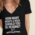 Reading Meme 6 To 7 Nights a Week Book Appreciation Women's Jersey Short Sleeve Deep V-Neck Tshirt Reading Meme 6 To 7 Nights a Week Book Appreciation Women's Jersey Short Sleeve Deep V-Neck Tshirt