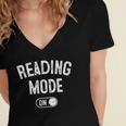 Reading Mode On Book Lover Librarian Teacher Women's Jersey Short Sleeve Deep V-Neck Tshirt Reading Mode On Book Lover Librarian Teacher Women's Jersey Short Sleeve Deep V-Neck Tshirt