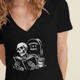 READING IN PEACE RIP Introvert Skeleton Read Book Meme Women's Jersey Short Sleeve Deep V-Neck Tshirt READING IN PEACE RIP Introvert Skeleton Read Book Meme Women's Jersey Short Sleeve Deep V-Neck Tshirt