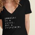 Reading Is a Right Not a Privilege Banned Books Women's Jersey Short Sleeve Deep V-Neck Tshirt Reading Is a Right Not a Privilege Banned Books Women's Jersey Short Sleeve Deep V-Neck Tshirt