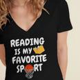Reading Is My Tee Favorite Sport Basketball World Book Day Women's Jersey Short Sleeve Deep V-Neck Tshirt Reading Is My Tee Favorite Sport Basketball World Book Day Women's Jersey Short Sleeve Deep V-Neck Tshirt