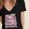 Readsalotl Axolotl Reading Book Bookworm Women's Jersey Short Sleeve Deep V-Neck Tshirt Readsalotl Axolotl Reading Book Bookworm Women's Jersey Short Sleeve Deep V-Neck Tshirt