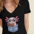 Readsalotl Axolotl Reading Book Lover Reading Pocket Axolotl Women's Jersey Short Sleeve Deep V-Neck Tshirt Readsalotl Axolotl Reading Book Lover Reading Pocket Axolotl Women's Jersey Short Sleeve Deep V-Neck Tshirt