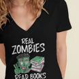 Real Zombies Read Books Zombie Women's Jersey Short Sleeve Deep V-Neck Tshirt Real Zombies Read Books Zombie Women's Jersey Short Sleeve Deep V-Neck Tshirt