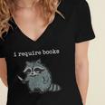 i Require Books Raccoon Women's Jersey Short Sleeve Deep V-Neck Tshirt