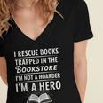 I Rescue Books Trapped In The Bookstore I’m Not A Hoarder Women's Jersey Short Sleeve Deep V-Neck Tshirt