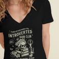 Retro Proud Anti Social Member Of Introverted Book Club Women's Jersey Short Sleeve Deep V-Neck Tshirt