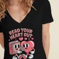 Retro Read Your Heart Out Valentine's Day Teacher Book Lover Women's Jersey Short Sleeve Deep V-Neck Tshirt Retro Read Your Heart Out Valentine's Day Teacher Book Lover Women's Jersey Short Sleeve Deep V-Neck Tshirt