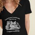Retro I Stay Home I Read Books I Pet My Cat I Regret Nothing Women's Jersey Short Sleeve Deep V-Neck Tshirt Retro I Stay Home I Read Books I Pet My Cat I Regret Nothing Women's Jersey Short Sleeve Deep V-Neck Tshirt