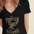 Retro Vintage The Thirteen Until The Darkness Claims Us Book Women's Jersey Short Sleeve Deep V-Neck Tshirt