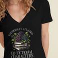 Romance Book Shirt Emotionally Attached Fictional Characters Women's Jersey Short Sleeve Deep V-Neck Tshirt