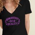 Romantasy Book Reader Aesthetic With Fantasy Feels Women's Jersey Short Sleeve Deep V-Neck Tshirt Romantasy Book Reader Aesthetic With Fantasy Feels Women's Jersey Short Sleeve Deep V-Neck Tshirt