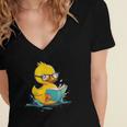 Rubber Duck Reading Book Reader Books Rubber Duckie Women's Jersey Short Sleeve Deep V-Neck Tshirt Rubber Duck Reading Book Reader Books Rubber Duckie Women's Jersey Short Sleeve Deep V-Neck Tshirt