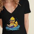 Rubber Duck Reading Book Swim Rubber Duckling Rubber Duckie Women's Jersey Short Sleeve Deep V-Neck Tshirt