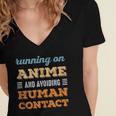 Running On Anime Social Introvert Humor Vintage Women's Jersey Short Sleeve Deep V-Neck Tshirt Running On Anime Social Introvert Humor Vintage Women's Jersey Short Sleeve Deep V-Neck Tshirt