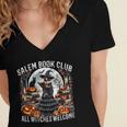 Salem Book Club Gothic Witch Vintage Halloween Art Women's Jersey Short Sleeve Deep V-Neck Tshirt Salem Book Club Gothic Witch Vintage Halloween Art Women's Jersey Short Sleeve Deep V-Neck Tshirt