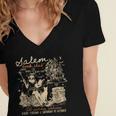 Salem Book Club Witches Witchy Witch Spooky Season Halloween Women's Jersey Short Sleeve Deep V-Neck Tshirt