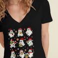 Santa Ghost Reading Books Christmas Library Teacher Women's Jersey Short Sleeve Deep V-Neck Tshirt Santa Ghost Reading Books Christmas Library Teacher Women's Jersey Short Sleeve Deep V-Neck Tshirt