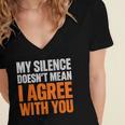 Sarcastic Introvert My Silence Doesn't Mean I Agree Women's Jersey Short Sleeve Deep V-Neck Tshirt Sarcastic Introvert My Silence Doesn't Mean I Agree Women's Jersey Short Sleeve Deep V-Neck Tshirt