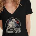 Sarcastic Proud Anti Social Member Of Introverted Book Club Women's Jersey Short Sleeve Deep V-Neck Tshirt