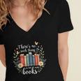 Sarcastic There’s No Such Thing As Too Many Books Women's Jersey Short Sleeve Deep V-Neck Tshirt Sarcastic There’s No Such Thing As Too Many Books Women's Jersey Short Sleeve Deep V-Neck Tshirt